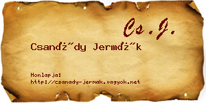 Csanády Jermák névjegykártya